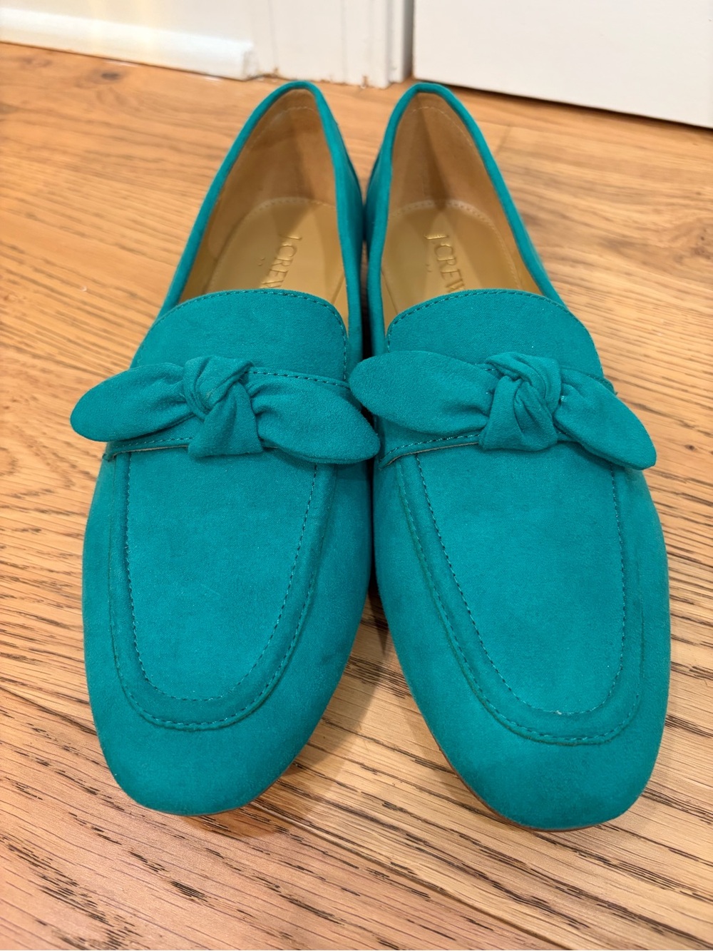 J. Crew Emerald Green Bow Loafers - Women size 8 1/2